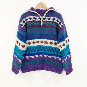 Colorful Women's Chunky Wool Hand knit Sweater